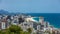 Time lapse shot of Ipanema Beach and Rio de Janeiro city skyline