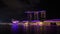 Time-lapse of Singapore city at night with beautiful light show in marina bay water front