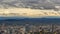 Time lapse of stormy clouds over Portland OR urban cityscape in autumn season 4k