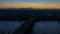 Time Lapse of Sunrise Over Mt Hood and City of Portland Oregon with Traffic across Morrison Bridge 4k