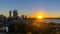 Time lapse. Sunrise at Perth city skyline, Australia