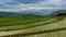 Time lapse terrace rice farm and nimbus clouds floating of thailand