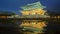 Time lapse of tourists swarming through Gyeongbokgung Palace in Seoul City,South Korea.Zoom