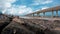 Time-lapse video of Arabian sea tides with the huge Bandra Worli sea link bridge in the background at koliwada mumbai.