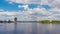 Time-Lapse Video of Clouds Floating Over the Dnieper River in a Sunny Day