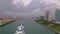Time lapse video of Miami beach and overflight of the harbor entrance