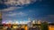 Time lapse view of Makati skyscrapers in Manila city. Skyline at night, Philippines.