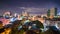 Time lapse view of Makati skyscrapers in Manila city. Skyline at night, Philippines.