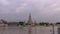 Time Lapse of Wat Arun Ratchawararam temple with reflexion in the river ,Bangkok Thailand