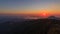 Time lapse Zoom out of high mountain in sunset time