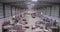 Time lapses work in a large workshop for the production of furniture. Furniture manufacturing