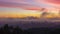 Time Laspe of thick rolling fog and clouds over Portland Oregon and mt. hood at Sunrise one Winter Morning