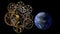Time and life. Planet Earth and clockwork. 3D rendering