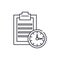 Time limit line icon concept. Time limit vector linear illustration, symbol, sign