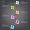 Time line info graphic colored square element template