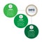 Time line or infographics of development and growth of the business. Timeline of 3 balls. Green Business concept with 3 options,