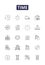 Time line vector icons and signs. Span, Moment, Interval, Clock, Duration, Age, Instant, Date outline vector