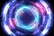 Time machine Glowing HUD circle. Abstract technology background. Power energy of speed element. Luminous sci-fi. Spinning neon