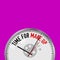 Time for Make Up. White Vector Clock with Motivational Slogan. Analog Metal Watch with Glass. Cosmetic Palette Icon