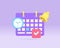 Time management deadline agenda important meeting calendar reminder notification 3d icon vector