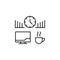 Time management, determination, graph, relax, time icon. Element of time management icon. Thin line icon for website design and