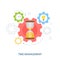 Time management gear hourglass flat vector