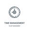 time management icon vector from talent management collection. Thin line time management outline icon vector illustration
