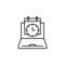 Time management, laptop, time, clock, hour, calendar, day icon. Element of time management icon. Thin line icon for website design