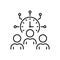 Time Management Outline Icon. Efficiency Team Work Process Schedule Clock Optimization Line Icon. Productivity, Control