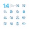 Time management - set of line design style icons