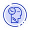 Time, Mind, Thoughts, Head Blue Dotted Line Line Icon
