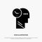 Time, Mind, Thoughts, Head solid Glyph Icon vector