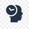 Time mind vector icon isolated on transparent background, Time m