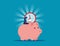 Time is money. Concept business vector illustration, Saving, Piggy Bank, Financial