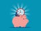 Time is money. Concept business vector illustration, Saving, Piggy Bank, Financial