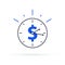 Time is money concept, clock and coin for long term financial investment. Superannuation savings, future income