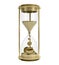 Time is money concept golden hourglass 3d render on white no shadow