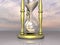 Time is Money: Golden Hourglass for Euros - 3D render
