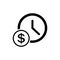 Time is money icon. Clock and dollar line symbol.