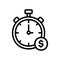 Time is money icon in line style about marketing and growth for any projects