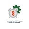time is money icon. long term investment, time management, design concept symbol design, financial future planning, pension