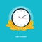 Time is money,time management,business success coin pile concept flat vector