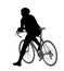 Time out bicyclist man vector silhouette illustration isolated on white background. Boy riding bicycle