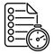 Time paper icon outline . Work control