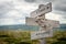 time is passing text engraved on old wooden signpost outdoors in nature.