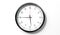 Time at quarter to 6 o clock - classic analog clock on white background