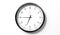 Time at quarter to 7 o clock - classic analog clock on white background