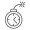 Time remaining bomb icon, outline style