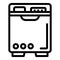 Time saving dishwasher icon outline vector. Dishware cleaning automatic process
