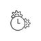 Time, setting color gradient vector icon